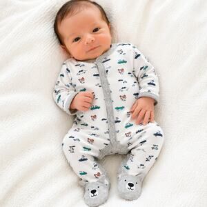 Carter’s Preemie Sleeper Dogs Cars Footed NWT Baby Boy Cute